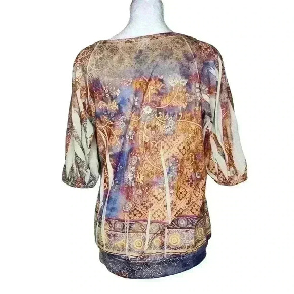 Apt. 9 women's Paisley print blouse short sleeve size small - Picture 2 of 7